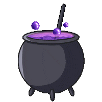 A cauldron of purple brew